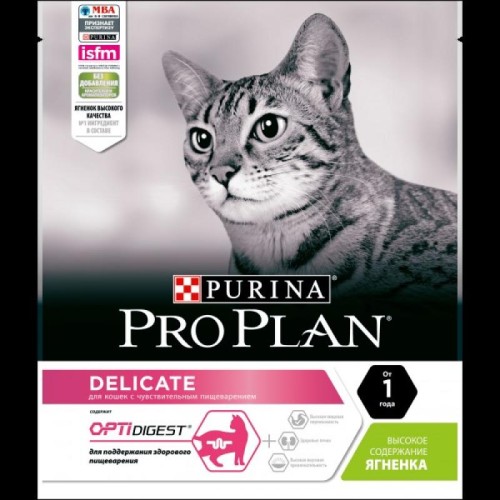 Pro Plan Delicate корм для кошек с ягнёнком 400 г