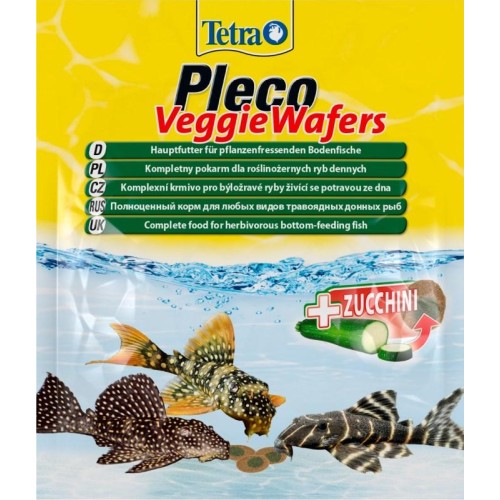 Tetra Pleco Veggie Wafers корм для травоядных донных рыб 15г