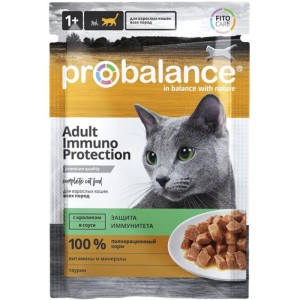 ProBalance 85гр Immuno Protection корм для кошек кролик в соусе пауч