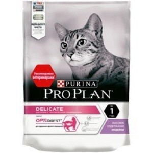 Pro Plan Delicate корм для кошек с индейкой 400 г
