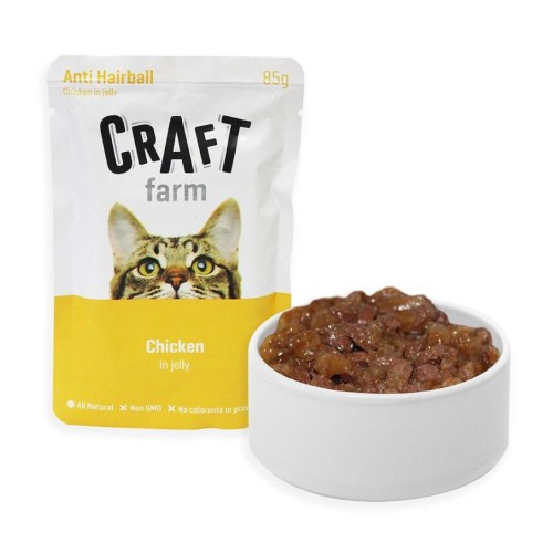 Craft Farm Anti HairBall консервы для кошек с Курицей в желе 85г