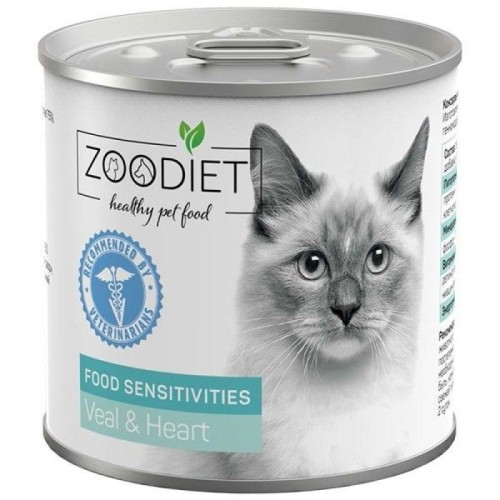 ZooDiet Food лечебный корм при нарушения пищев у кошек телятина/сердце 240гр