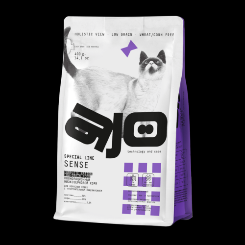 AJO Cat Sense сухой корм для кошек с чувствительным пищеварением 400г