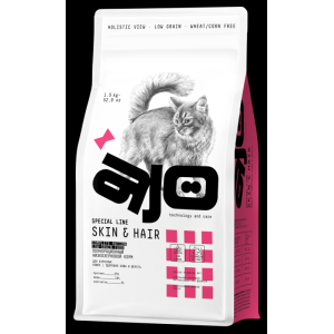 AJO Cat Skin & Hair сухой корм для кошек Здоровая Кожа и Шерсть 1,5кг