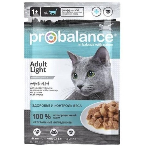 РroBalance Light корм для малоактивных кошек пауч 85гр
