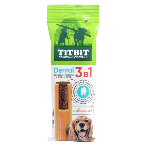 TiTBiT Dental 3в1 лакомство для собак с Облепихой 110г